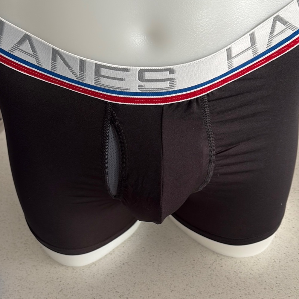Hanes Men's Black Boxer Briefs